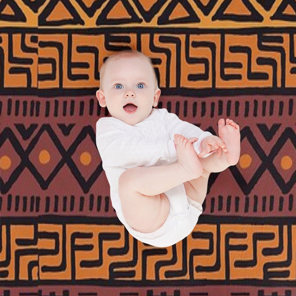 African Tribal Mudcloth Pattern Versatility Throw Blanket
