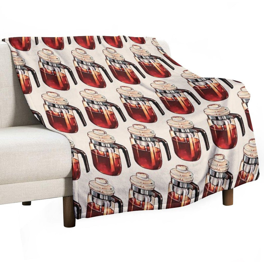 Coffee Percolator Pattern Quick-dry Throw Blanket
