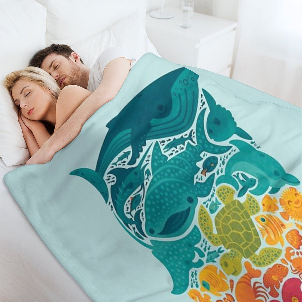 Aquatic Spectrum  Light Blue Versatility Throw Blanket