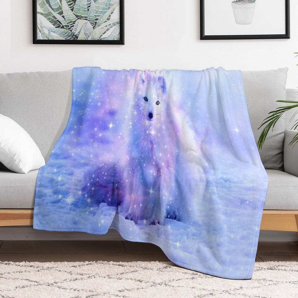 Arctic Iceland Fox Lightweight Throw Blanket