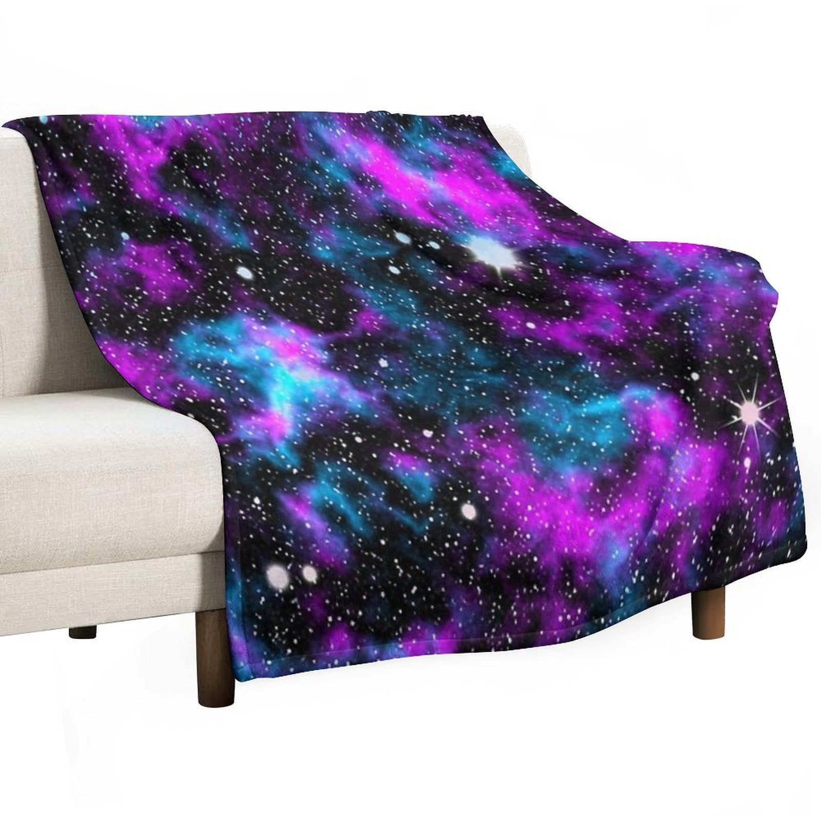 Purple And Blue Galaxy Comfort Throw Blanket