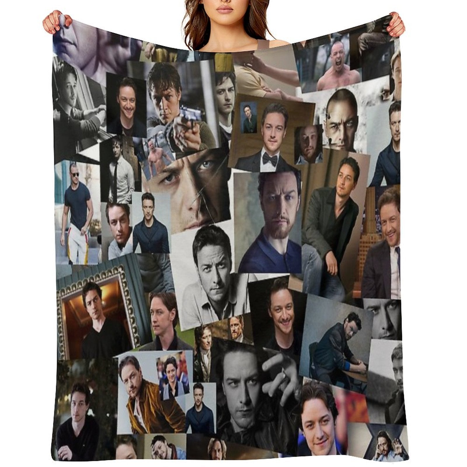 James McAvoy Seamless Abstract Photo Collage Velvety-soft Throw Blanket