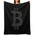 Bitcoin Binary Black Travel-friendly Throw Blanket