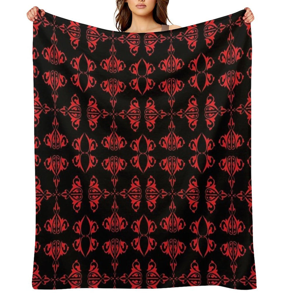 Vintage Abstract Design on Black Background Premium Throw Blanket