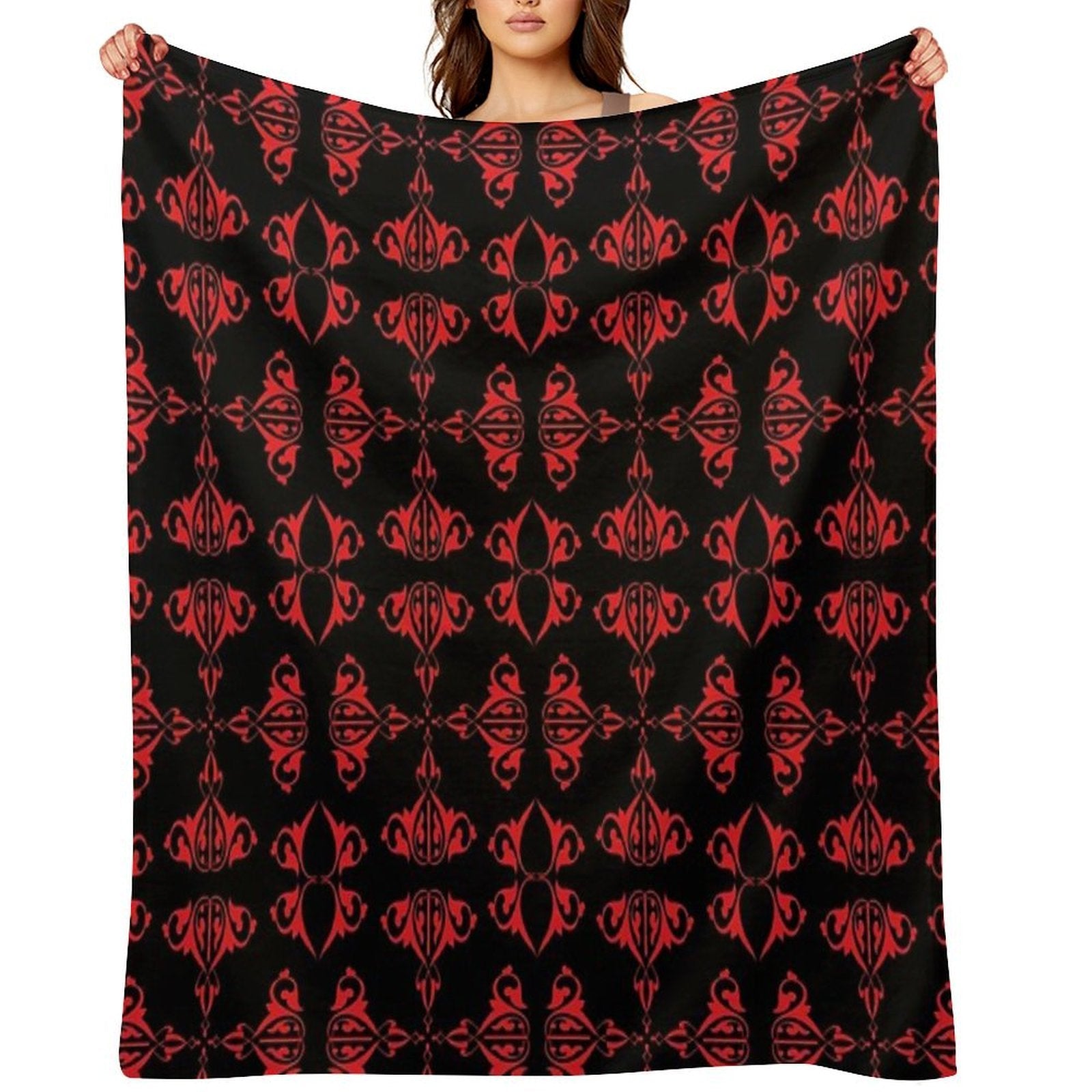 Vintage Abstract Design on Black Background Premium Throw Blanket