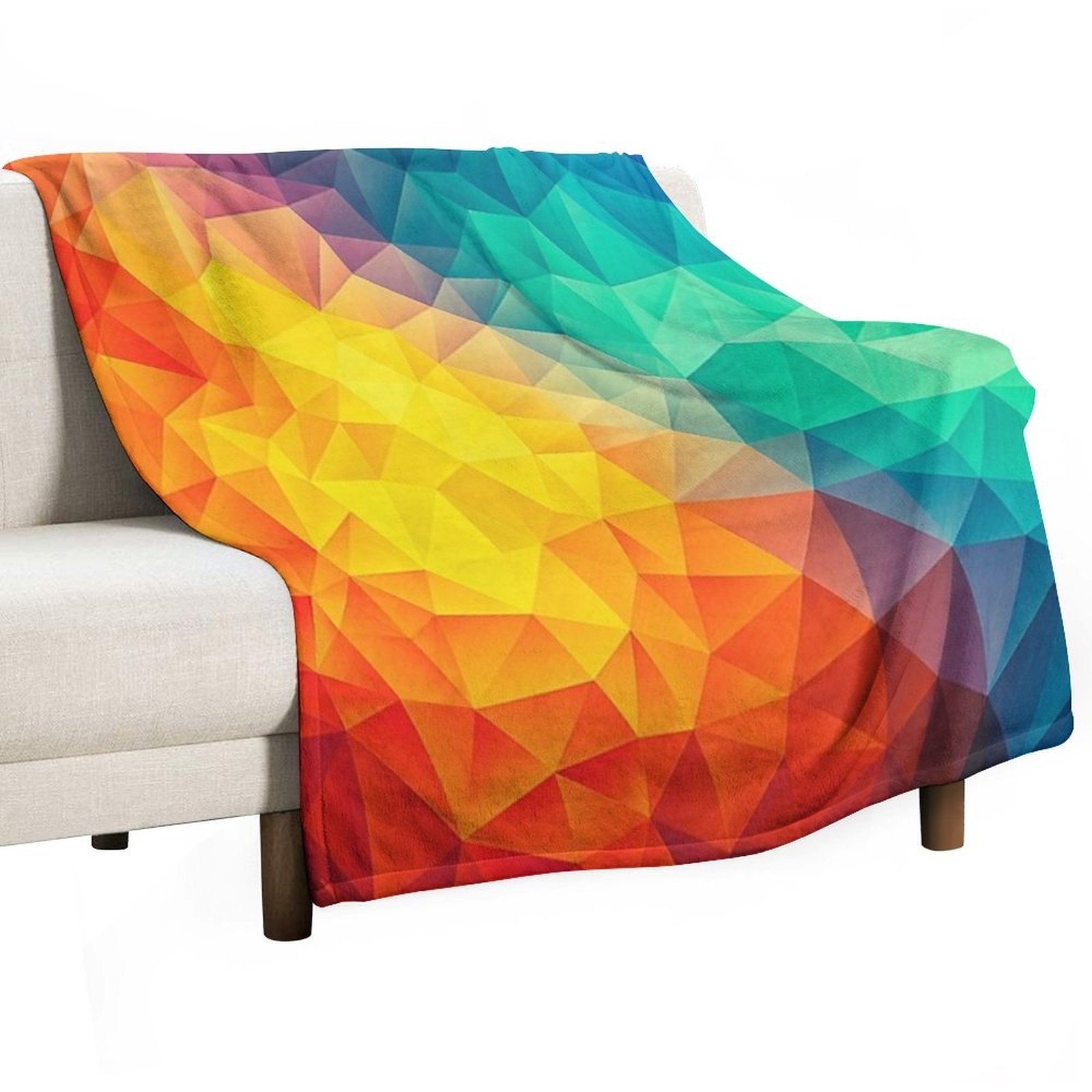 Abstract Multi Color Cubizm Painting Multi-functional Throw Blanket
