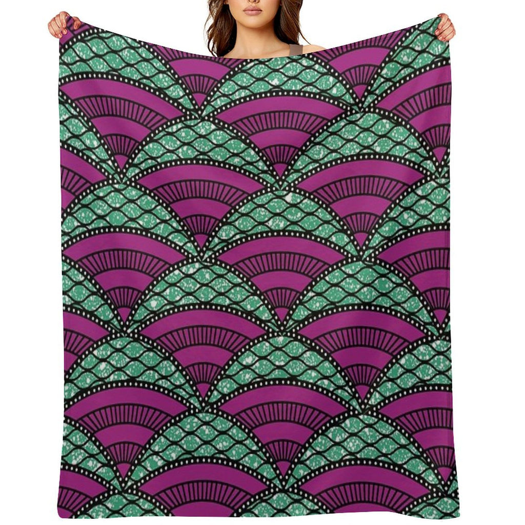 Afro Ankara Wax Print 14 All-season Throw Blanket