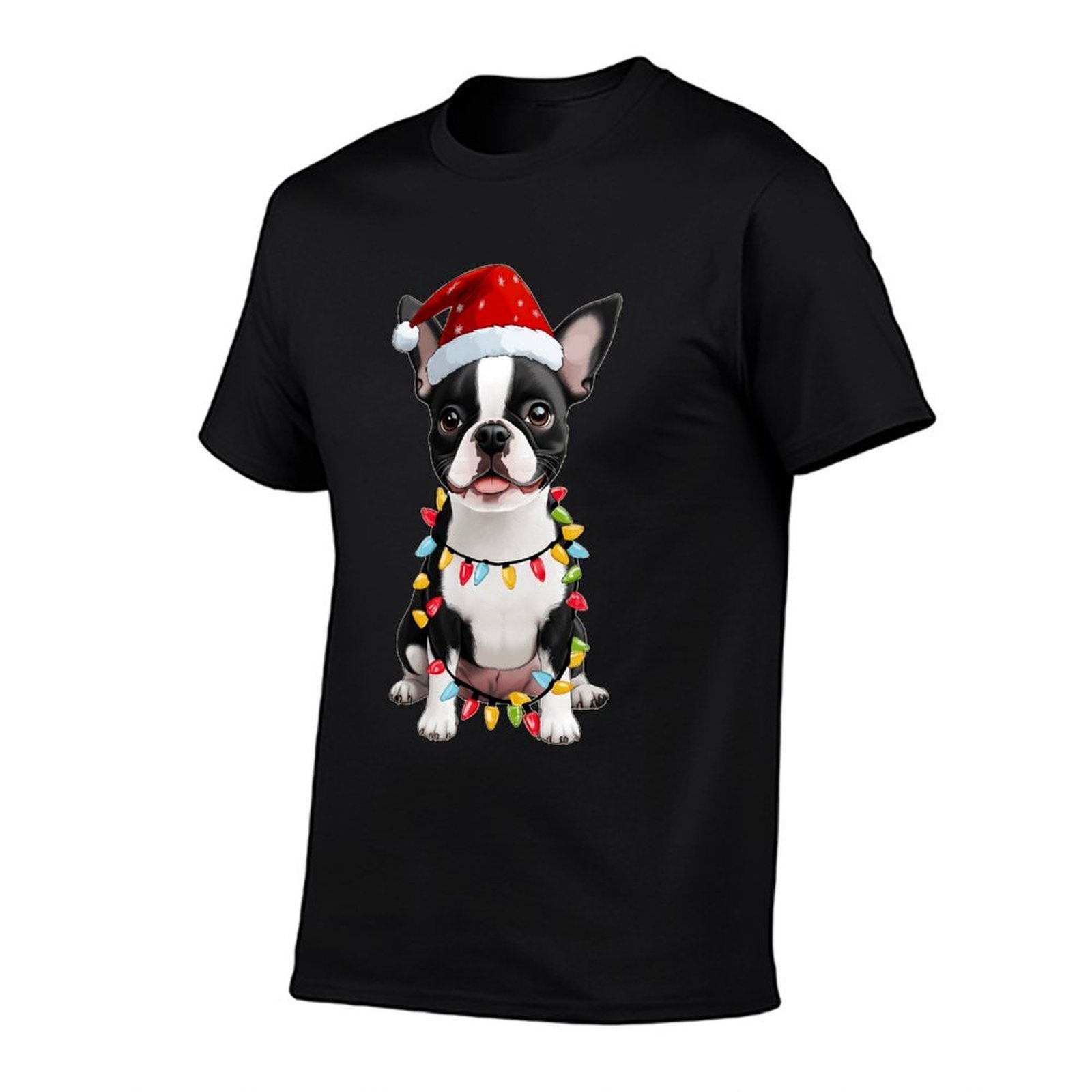 Boston Terrier Christmas Hat Xmas  Affordable Price T-Shirt