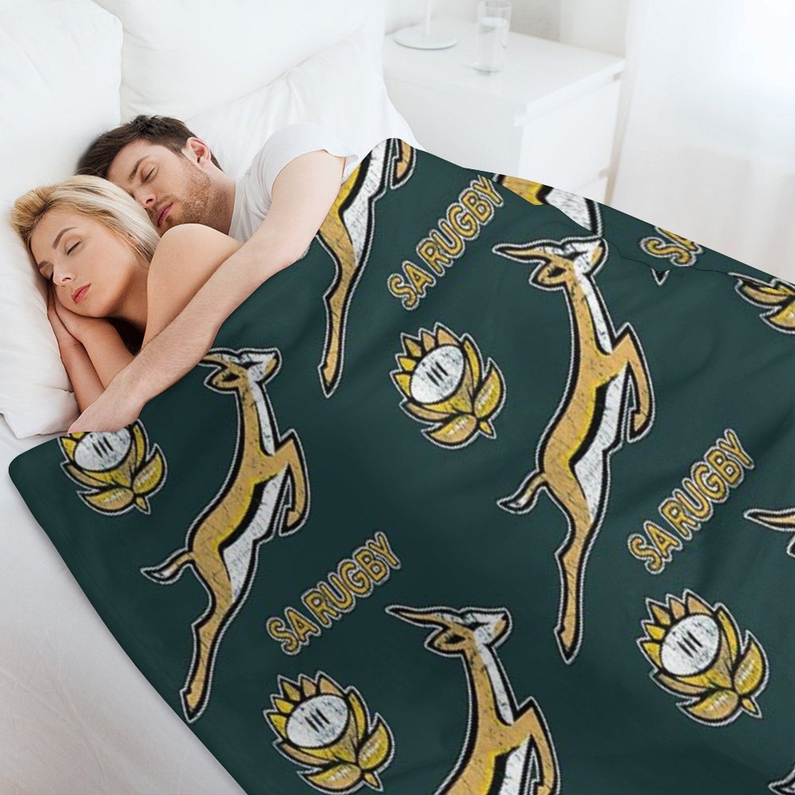 SA Rugby - Vintage Springbok Logo Eco-conscious Throw Blanket