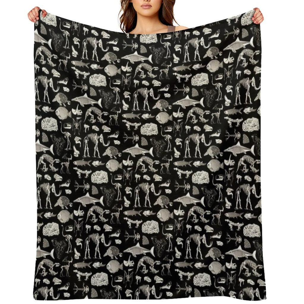 Paleontology Illustration Durable Throw Blanket
