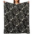 Paleontology Illustration Durable Throw Blanket