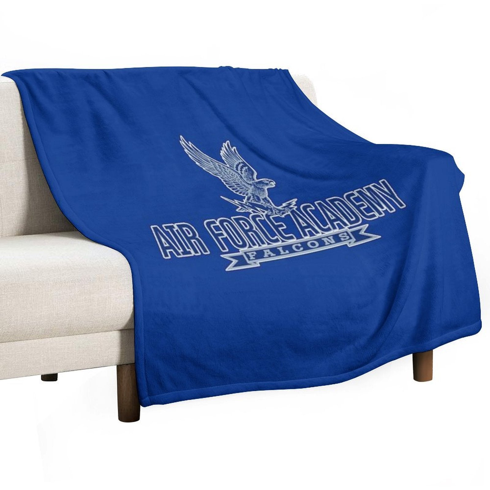 Vintage Air Force Academy Mascot Logo Design 1 Plush Throw Blanket