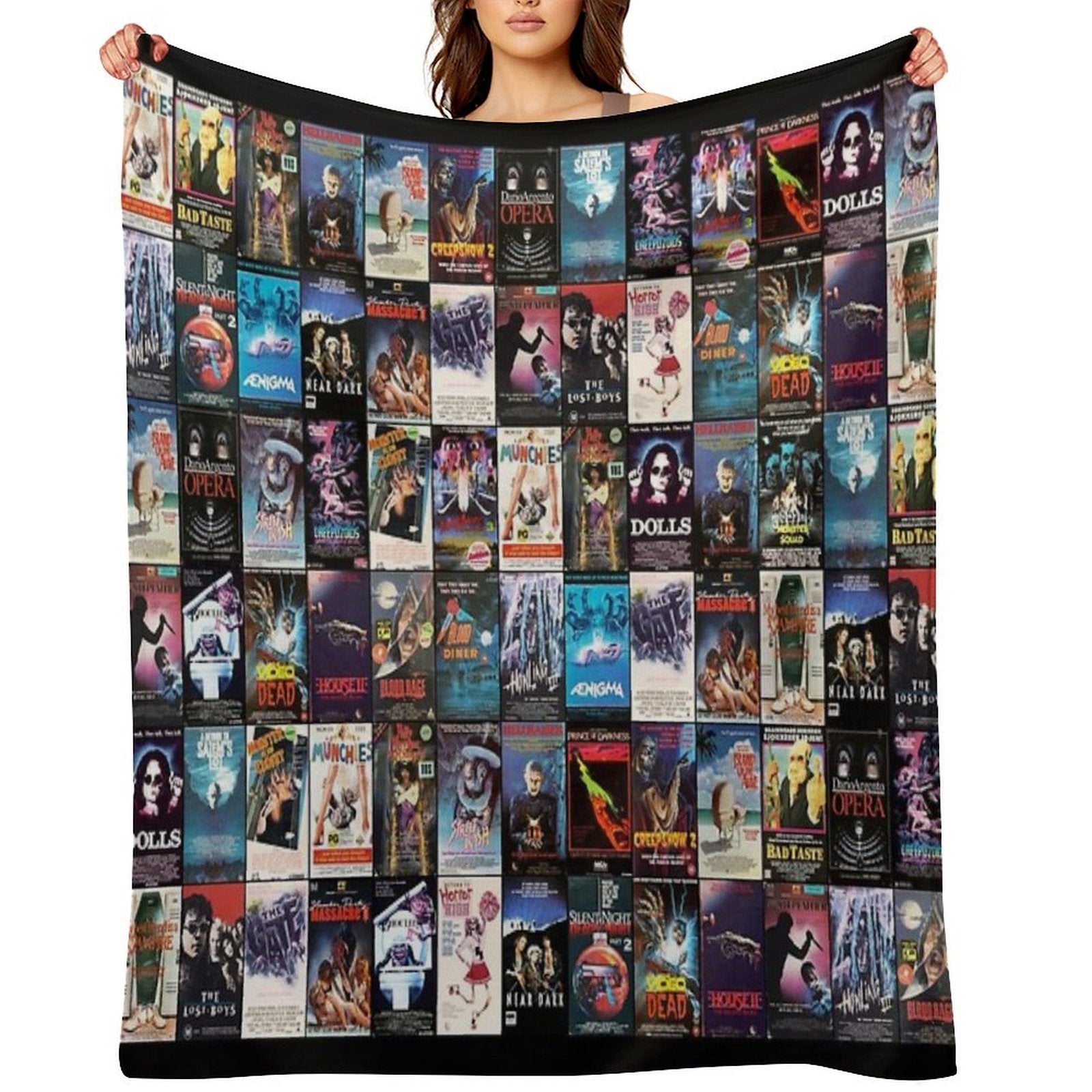 RETRO HORROR VHS ARTWORK - 1987 Easy Care Throw Blanket
