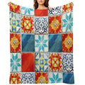 Colorful Azulejos Tiles from Azul Board Game Premium Throw Blanket