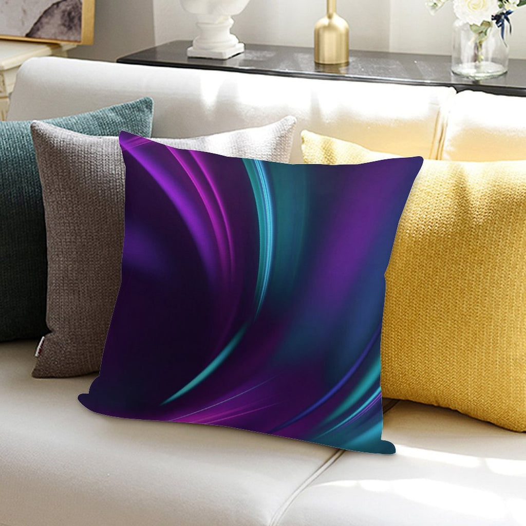 Purple Teal Swirl Soft Durable Construction Throw Pillow