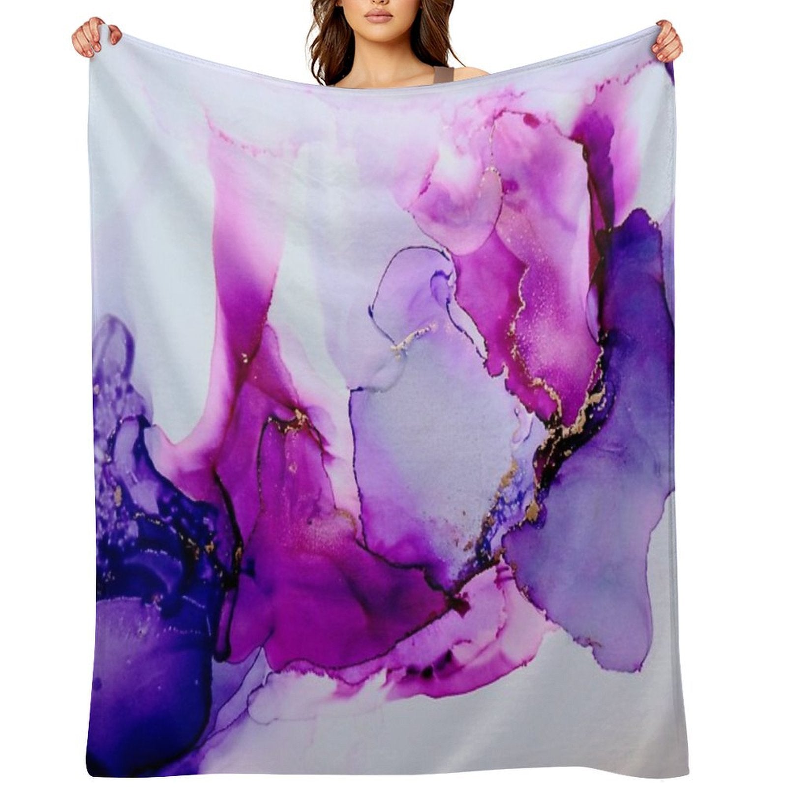 Purple Ink II Velvety-soft Throw Blanket