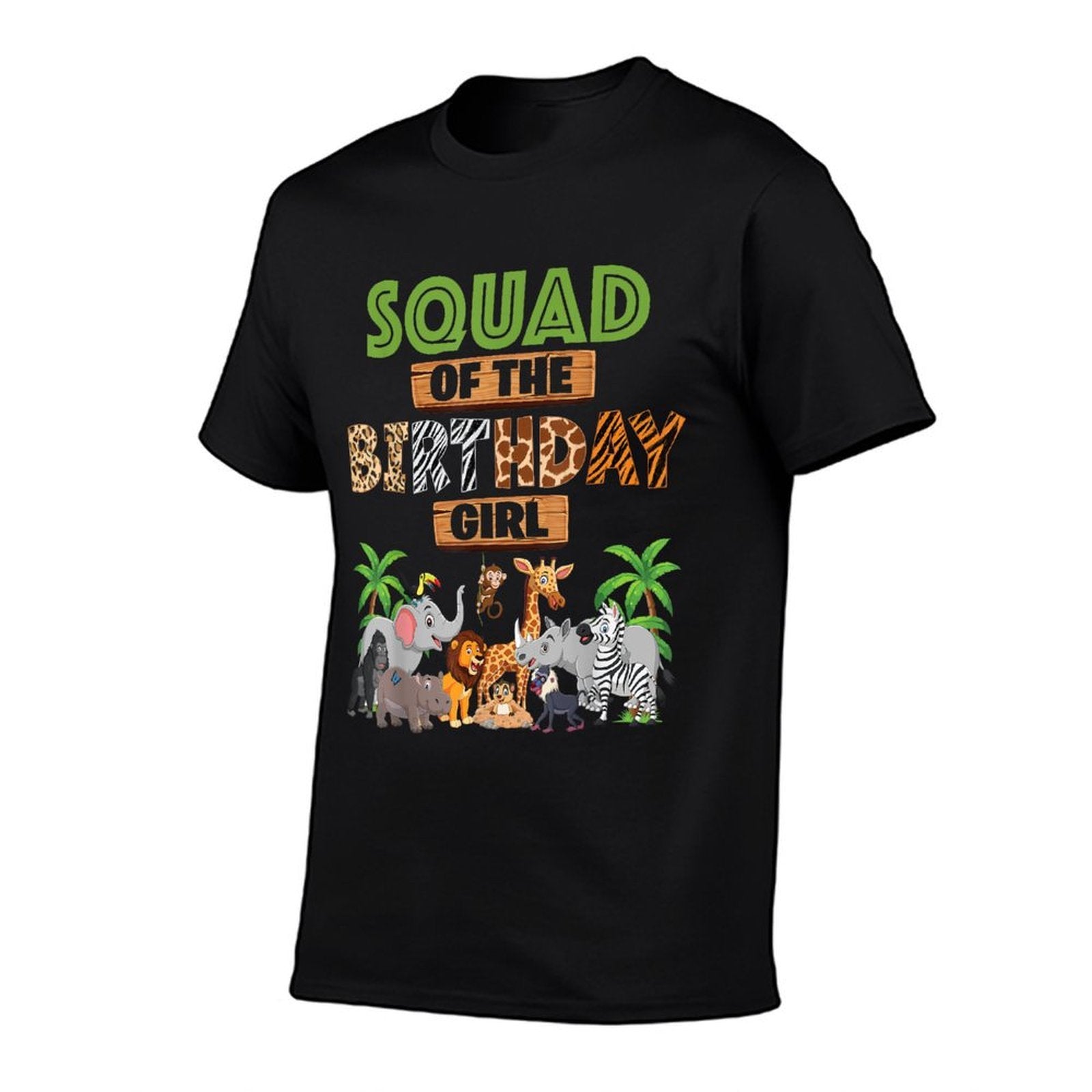 Wild Squad Of The Birthday Girl Zoo Safari Jungle Animal  Heathered Texture T-Shirt