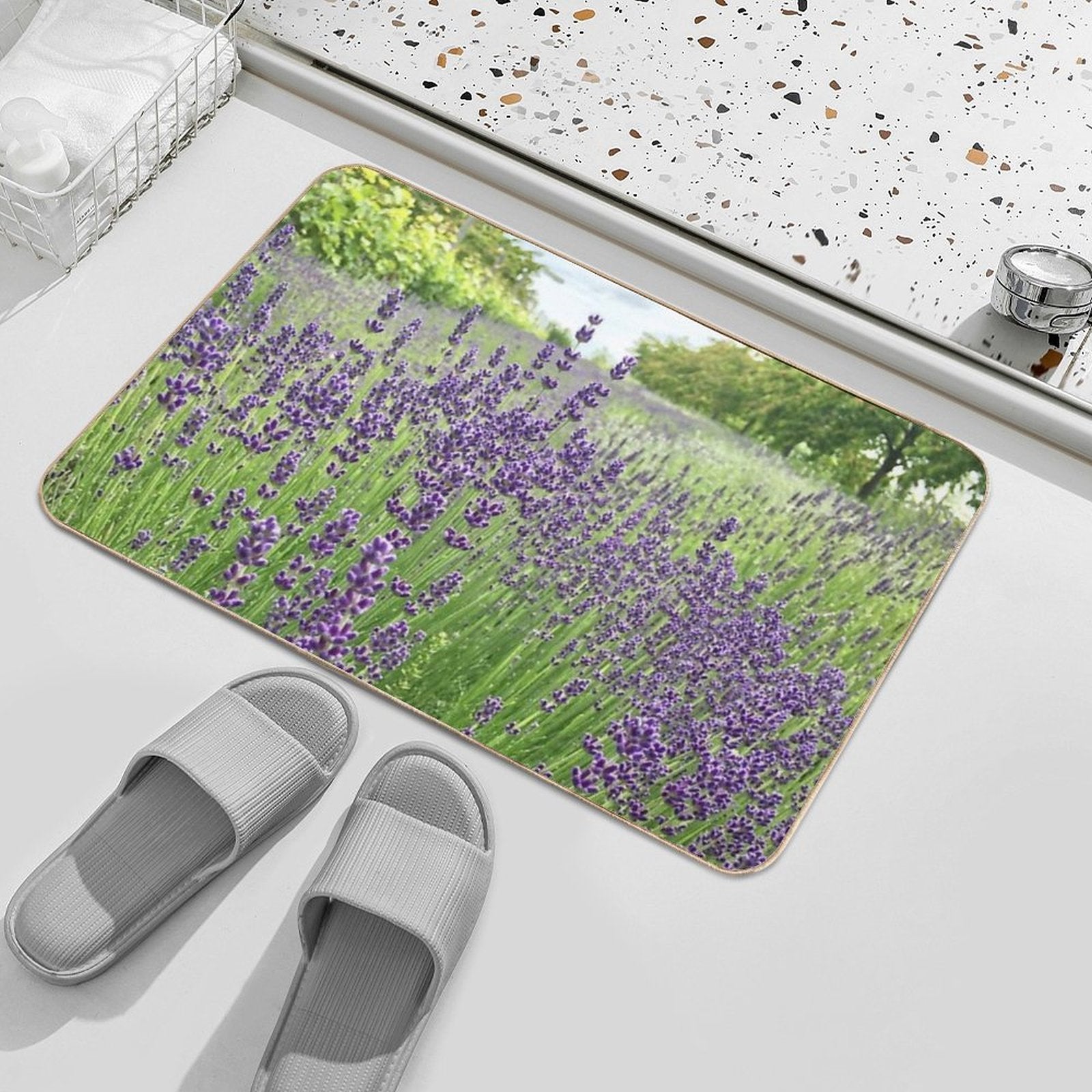 Lovely Lavender Fields Durable Bath Mat