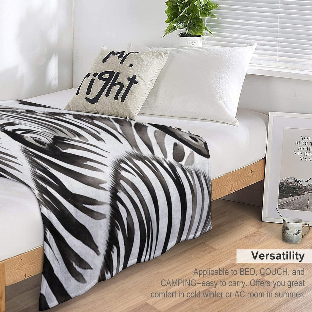 Zebra Watercolor Print, Animal Print, Durable Throw Blanket