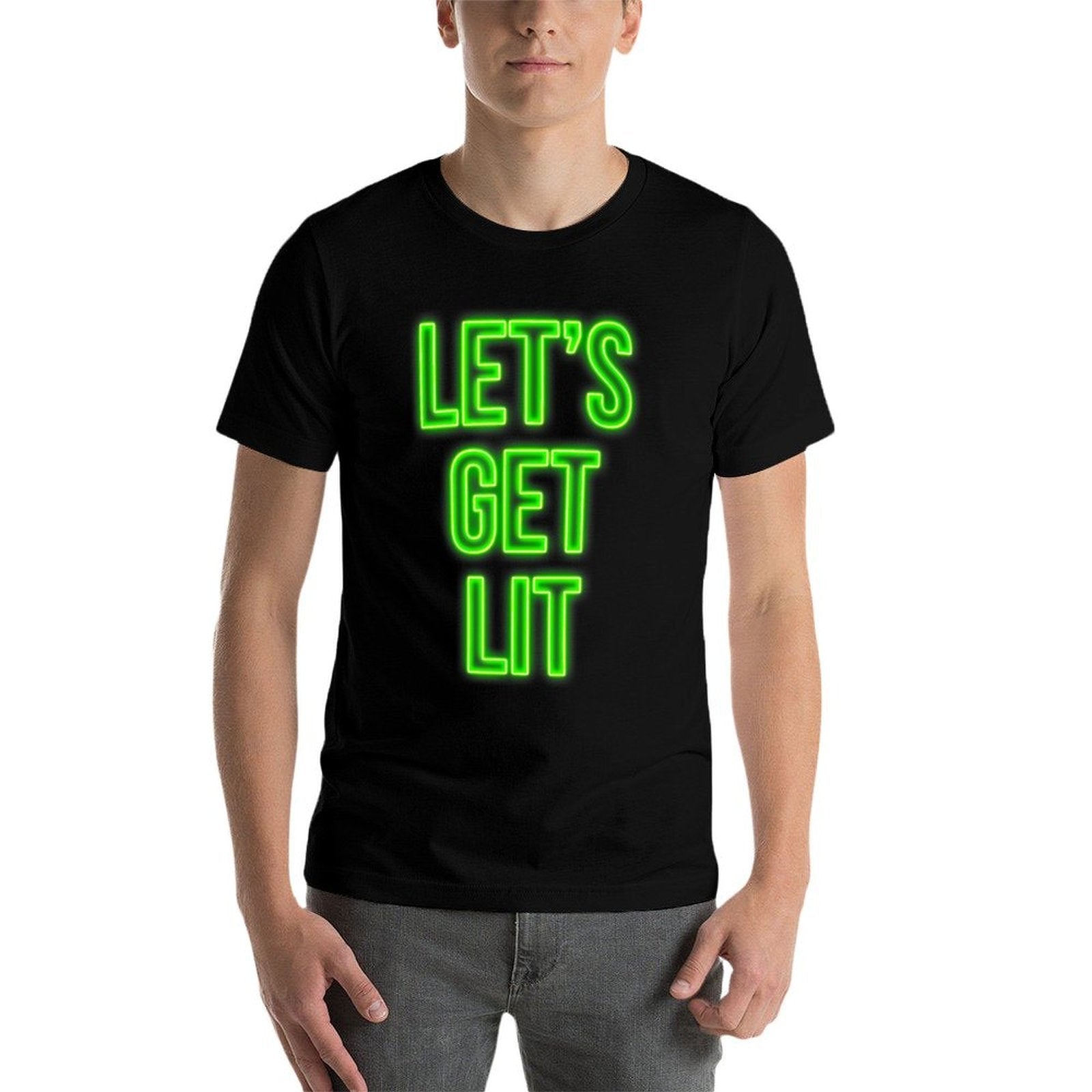 Get Lit Christmas Neon Vintage Retro Outfit  Tagless Design T-Shirt