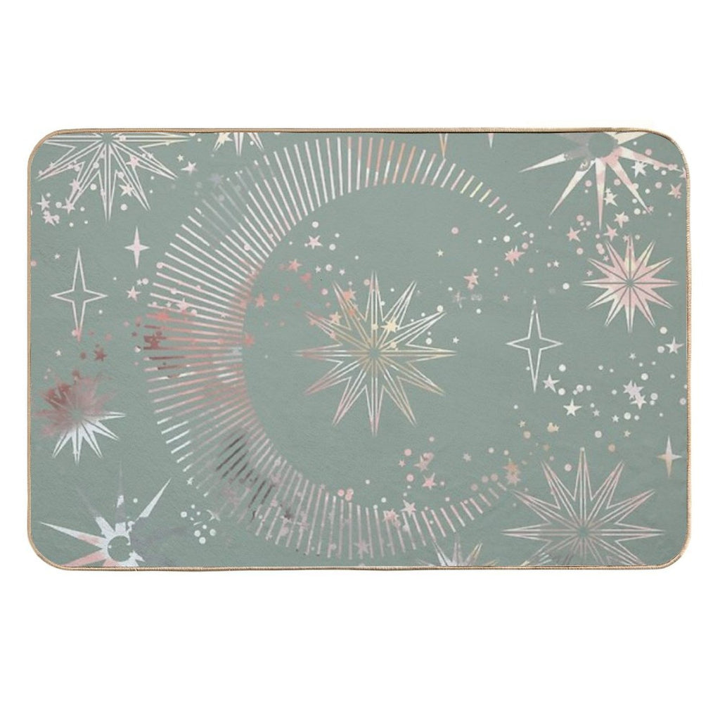 Mystic Green Moon  Versatile Bath Mat