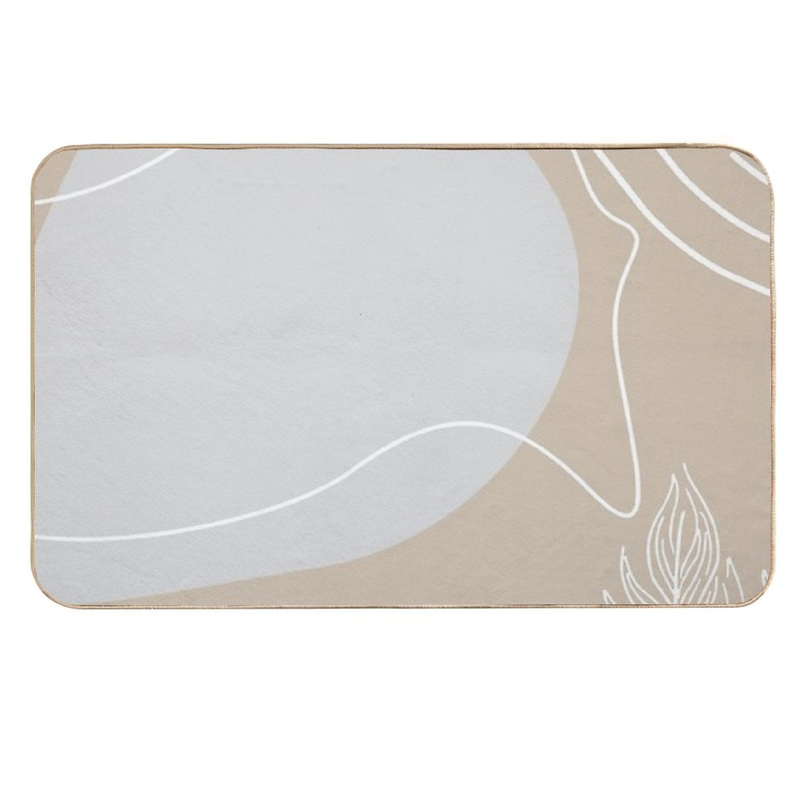 Abstract Floral Grey Pattern with Lines  Absorbent Bath Mat
