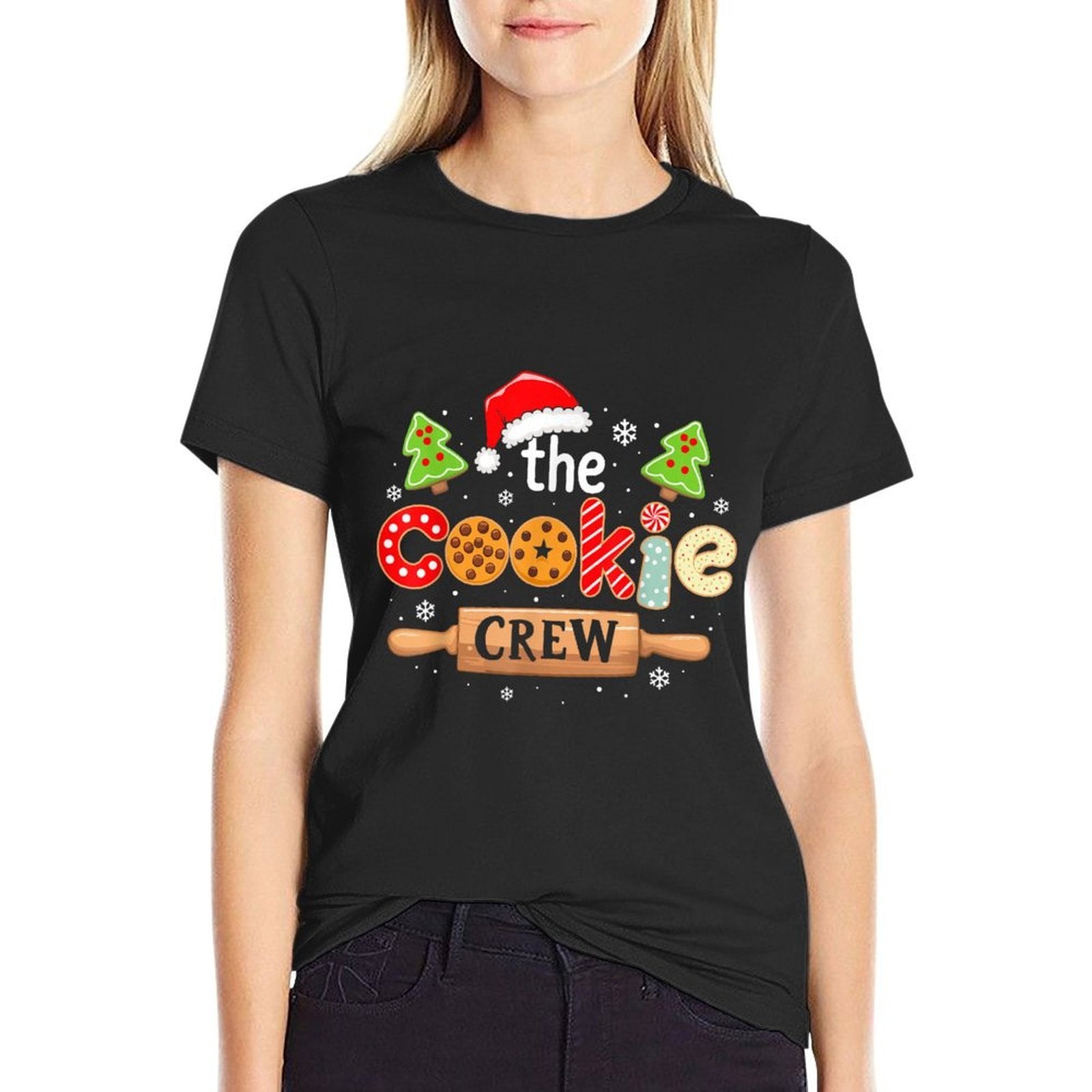 The Cookie Crew Christmas Baking Cookie Lover Kids Women  Cotton T-Shirt