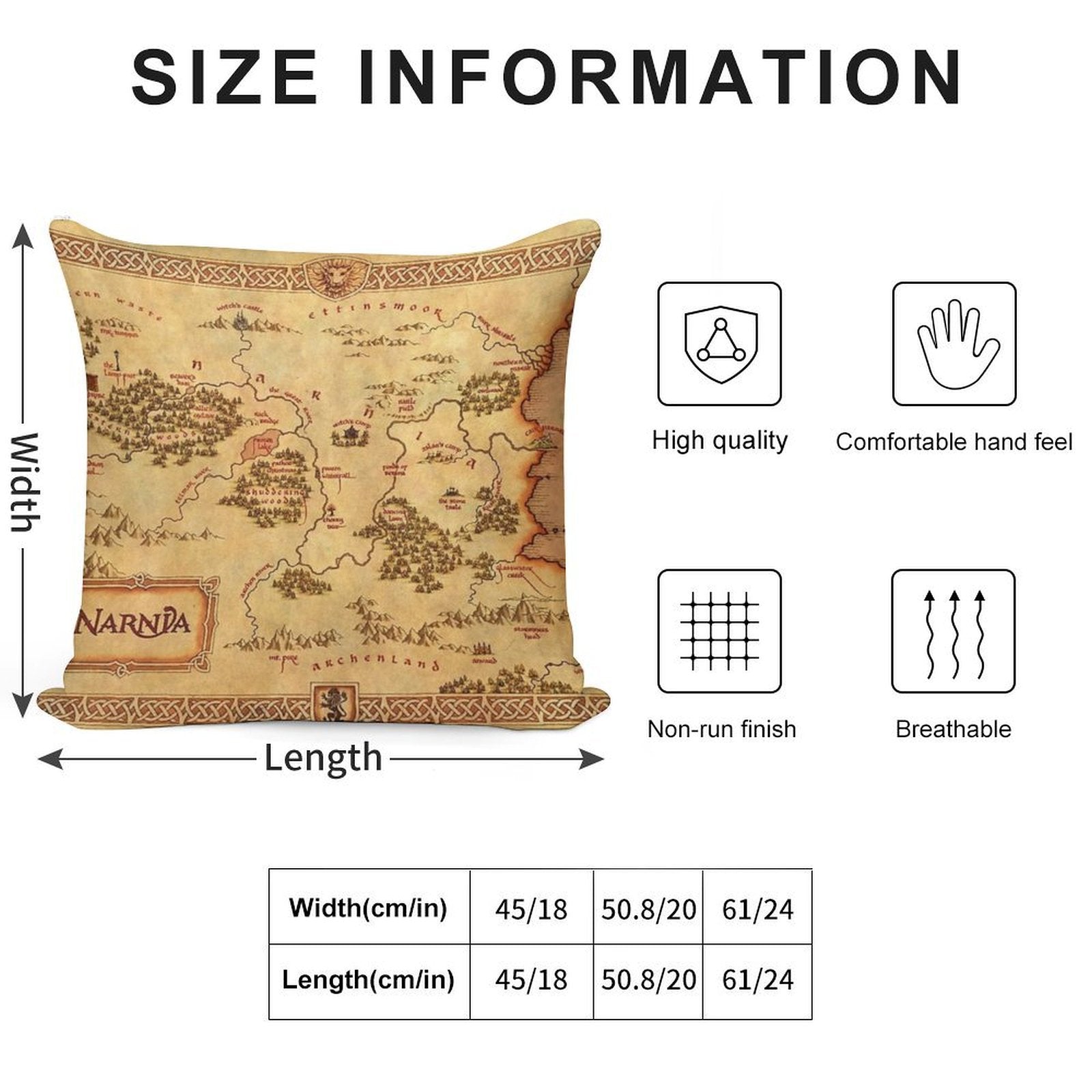 Map of Narnia Soft Multiple Sizes Throw Pillow