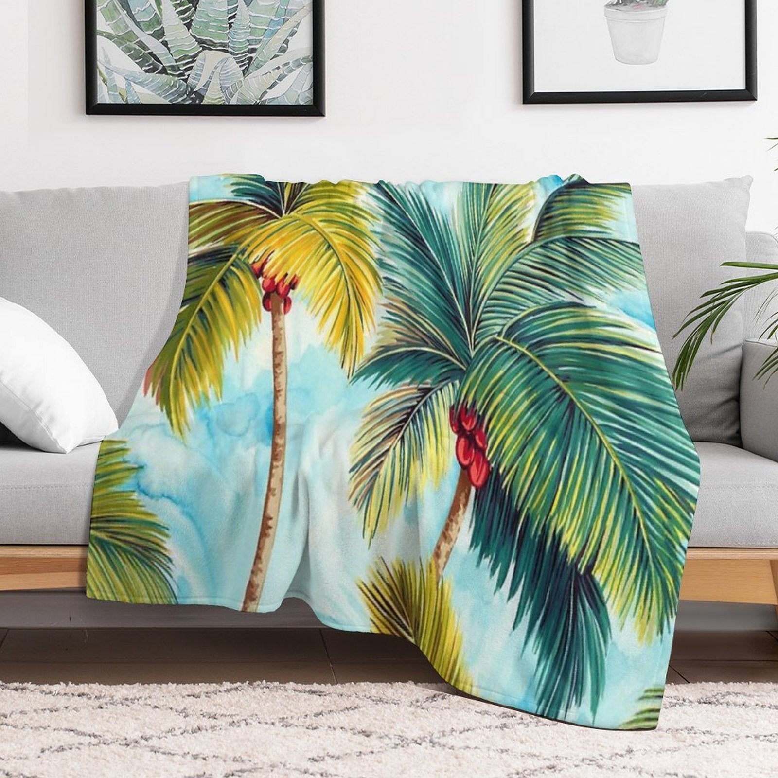 Tropical Palm Trees All-season Throw Blanket