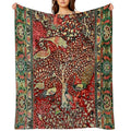 Antique Persian Rug Bird Tree Flowers Ca. 1600 Print Wrinkle-free Throw Blanket