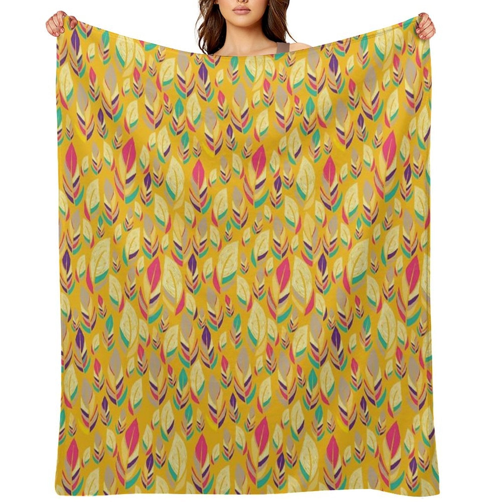 Dancing Feathers Machine-washable Throw Blanket