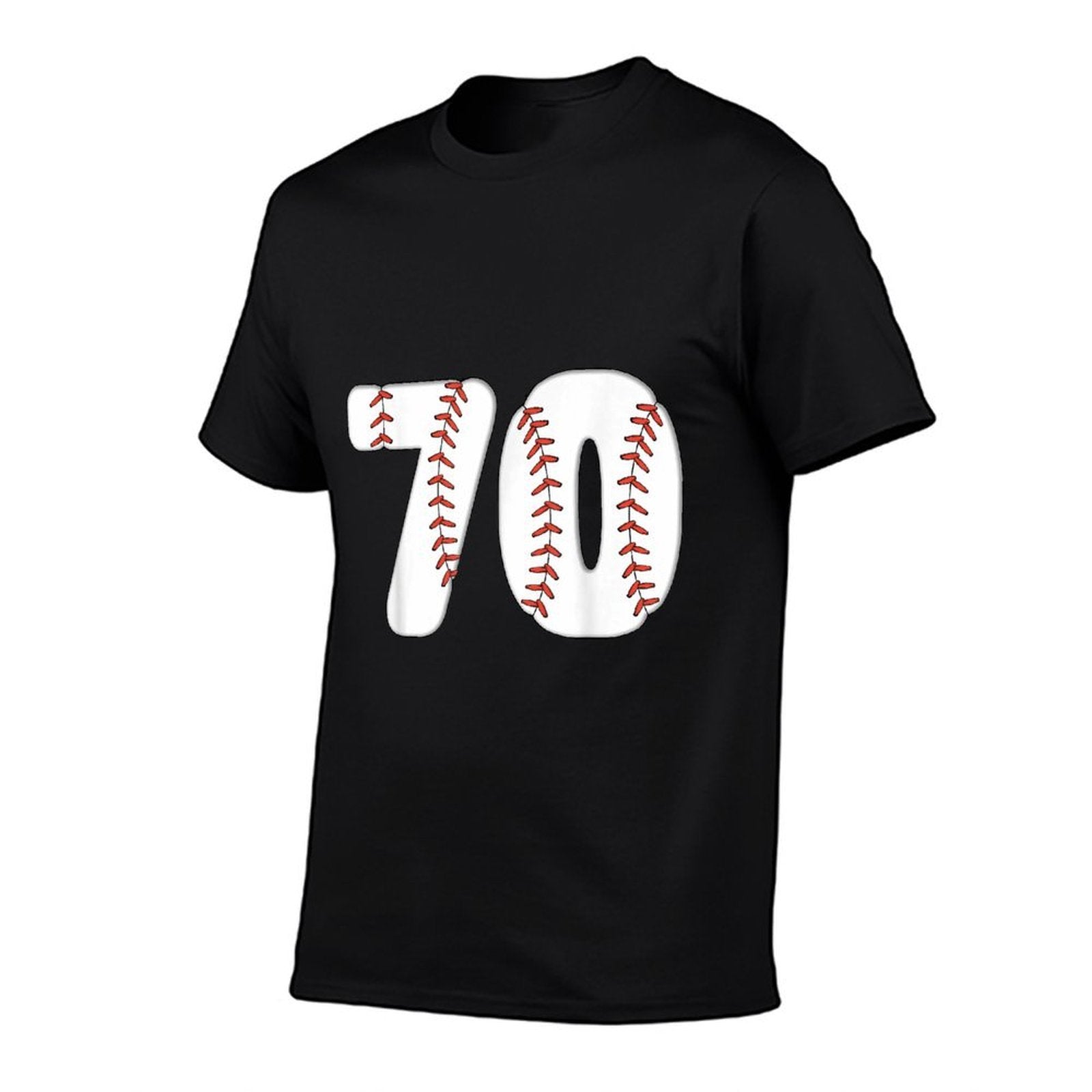 Baseball Number 70 Baseball Birthday 70 Baseball Themed 70th  Fade-proof Color T-Shirt