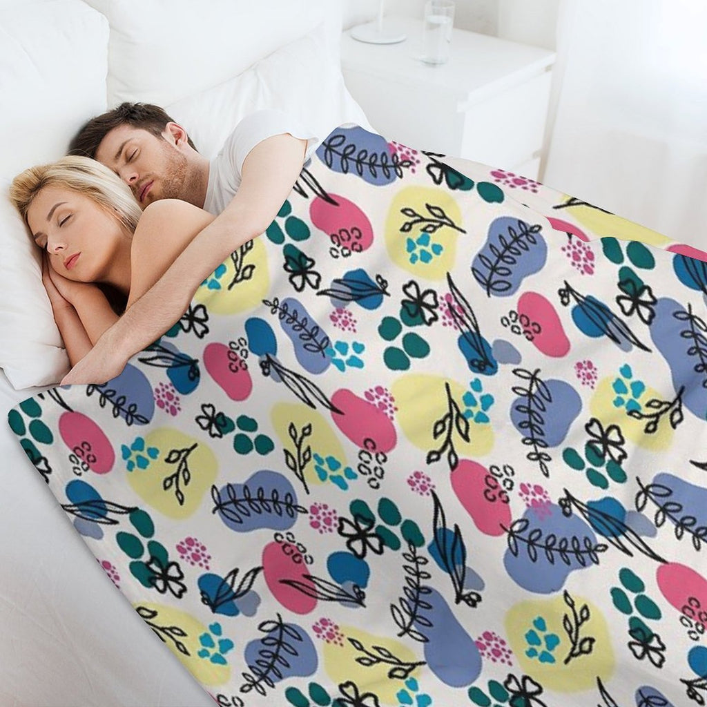 Botanical Shrink-resistant Throw Blanket