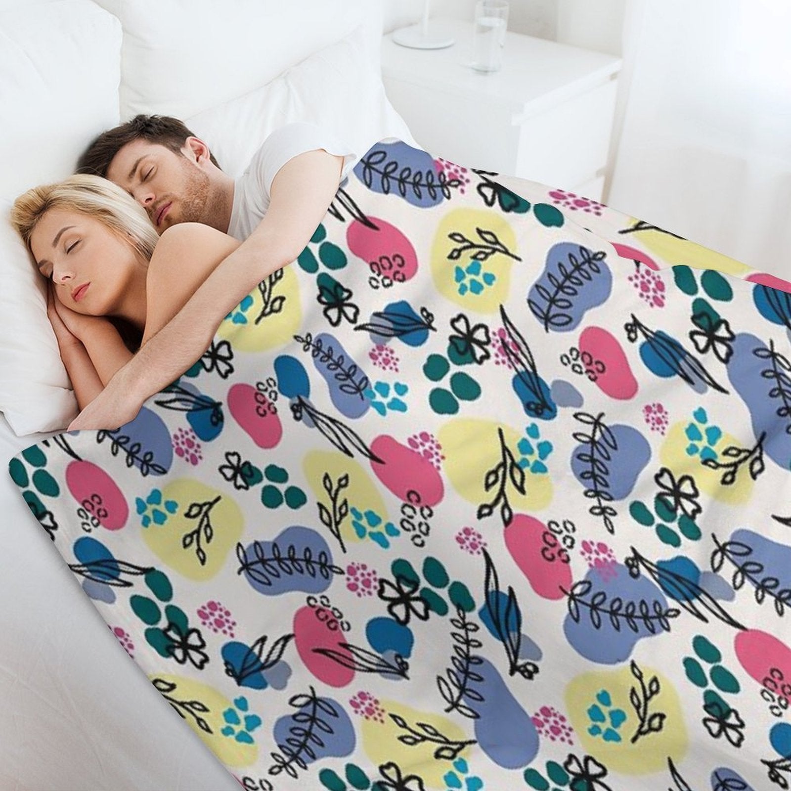 Botanical Shrink-resistant Throw Blanket