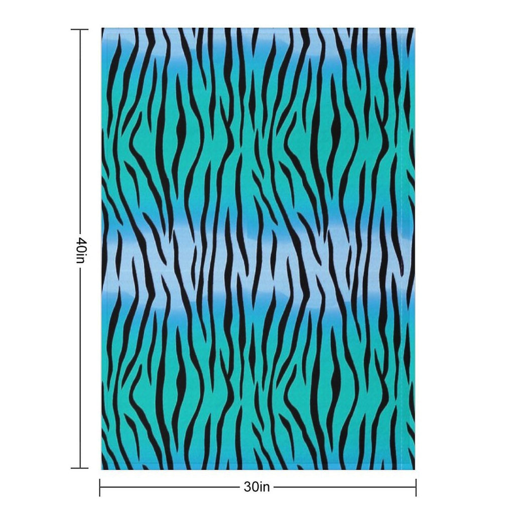Tiger Skin Style Design in Blue Plush Throw Blanket