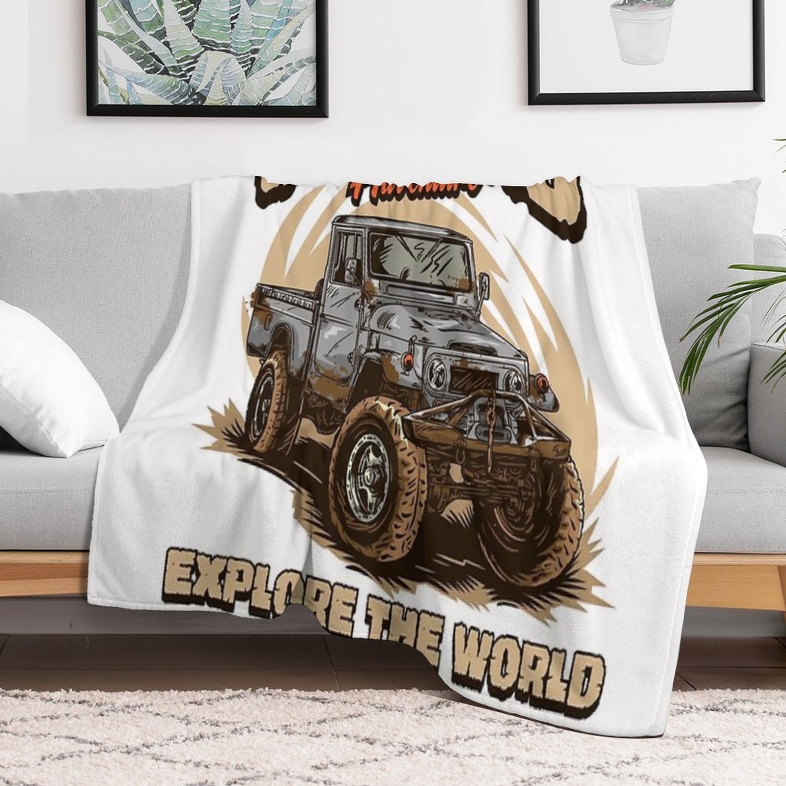 Toyota Land Cruiser FJ45 Pickup Velvety-soft Throw Blanket