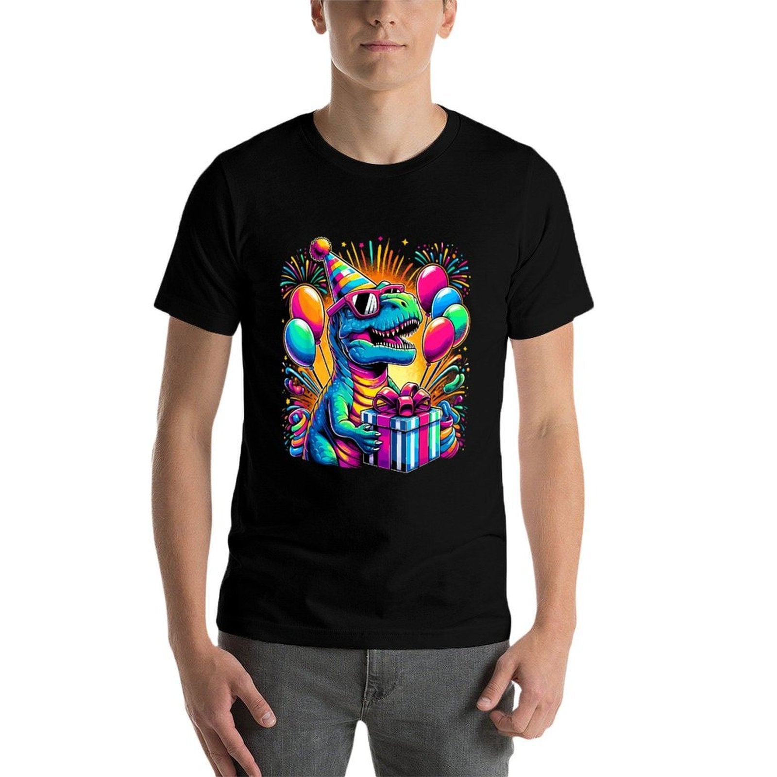 Dinosaur Birthday Party T-Rex Retro Dinosaur Comfortable T-Shirt
