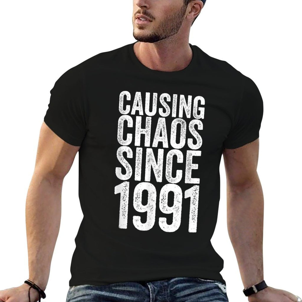 30 Years Old 1991 Causing Chaos Funny 30th Birthday  Lightweight T-Shirt
