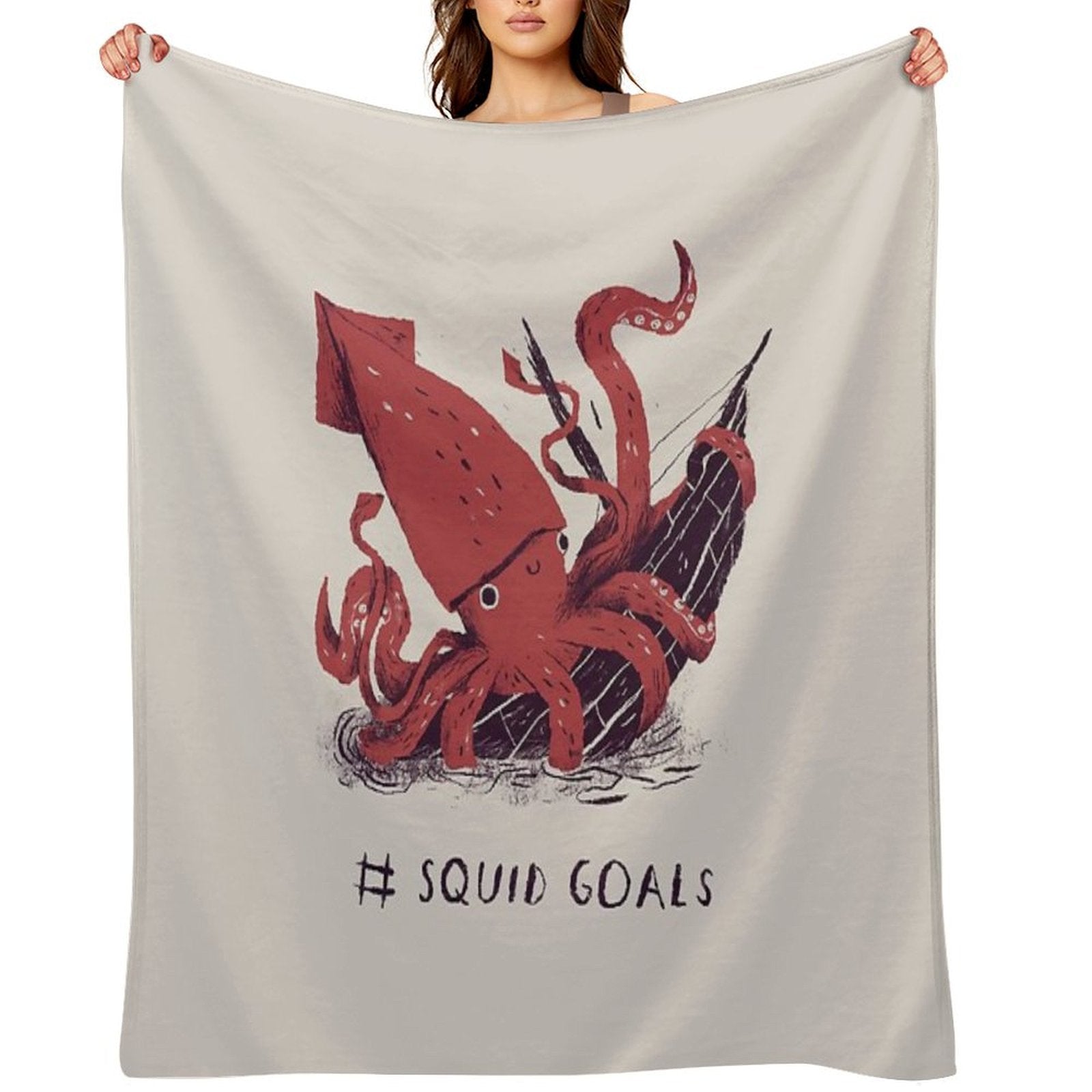 Squid Goals Easy Care Throw Blanket