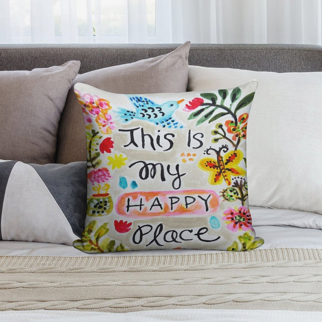 This Is My Happy Place Soft Style Accent Throw Pillow