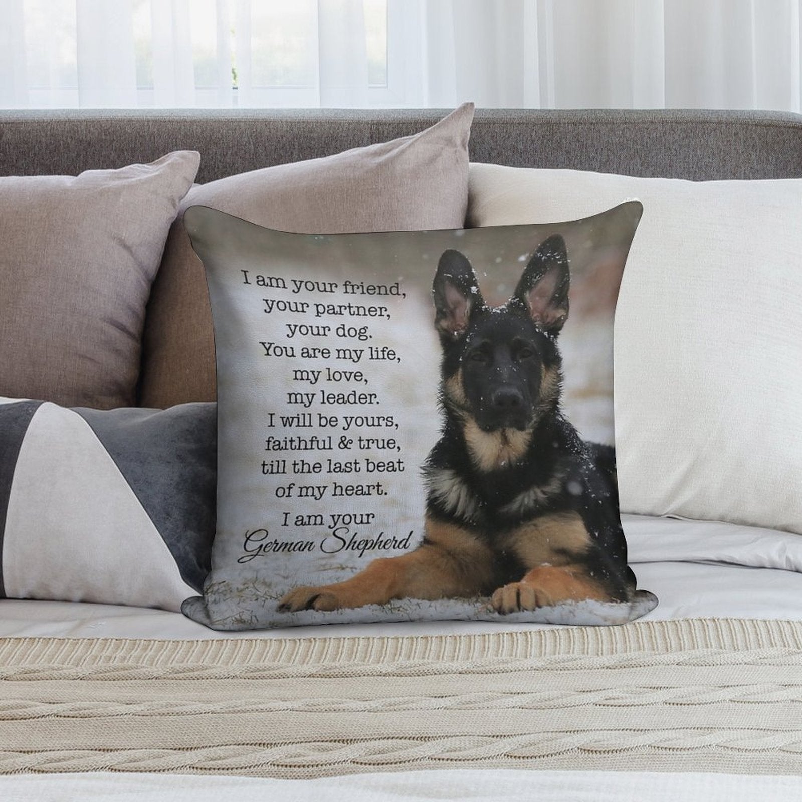 I Am Your German Shepherd Soft Luxury Feel Throw Pillow