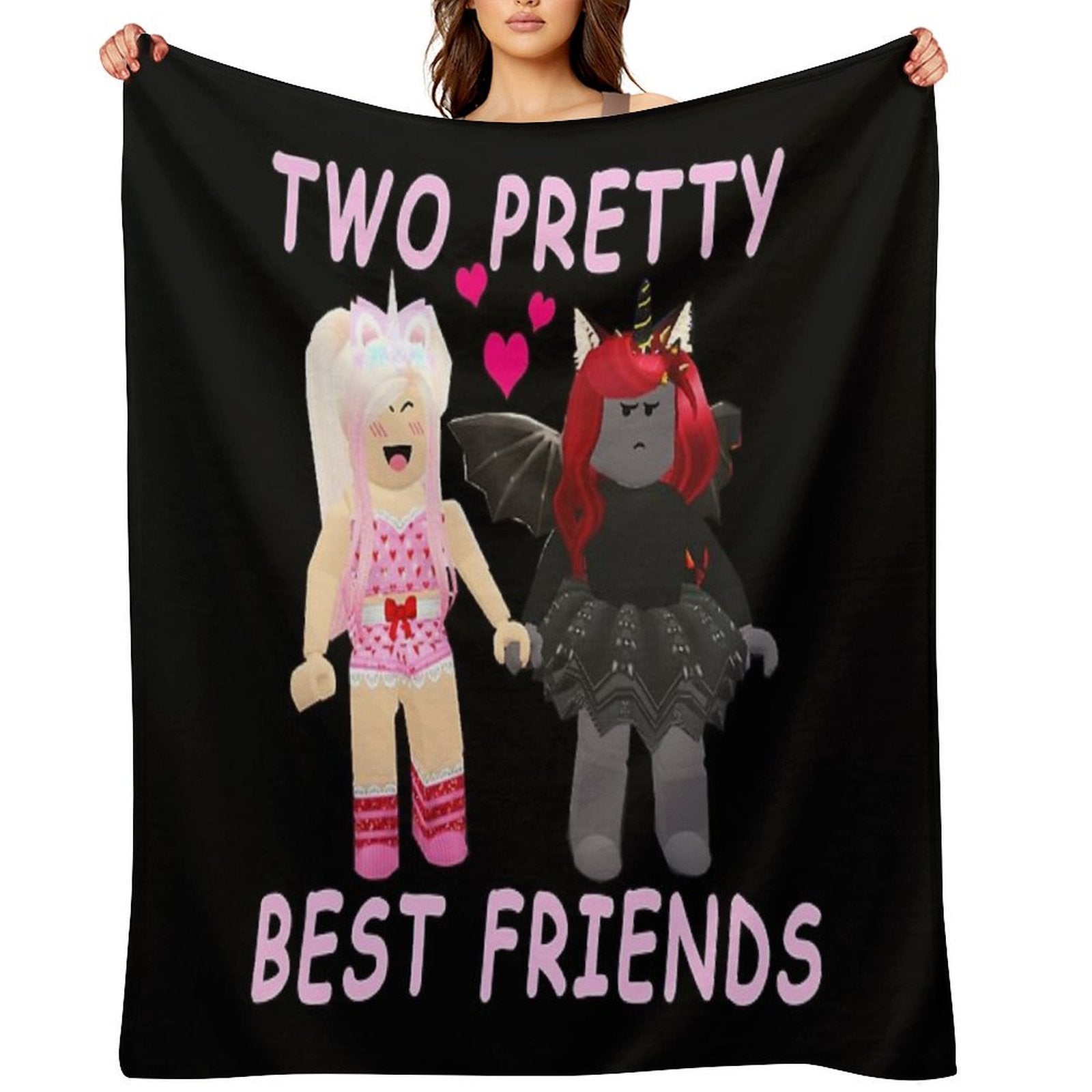 Two Pretty Best Friends IAMSANNA Travel-friendly Throw Blanket