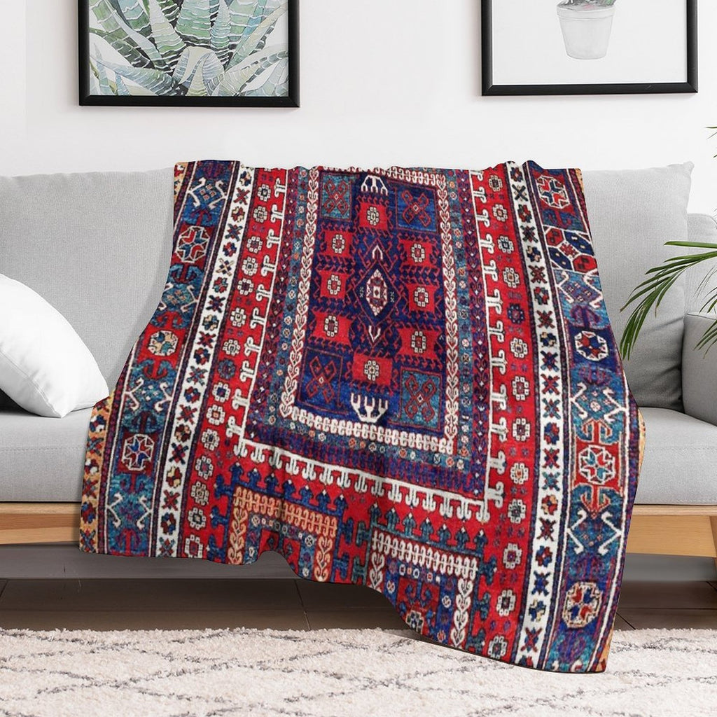 Karakecili Bergama Northwest Anatolian Rug Print Anti-pilling Throw Blanket