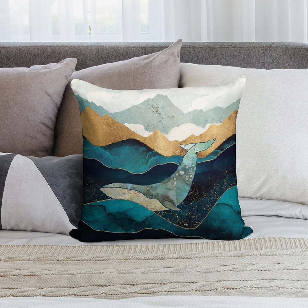 Blue Whale Soft Bedroom Essential Throw Pillow