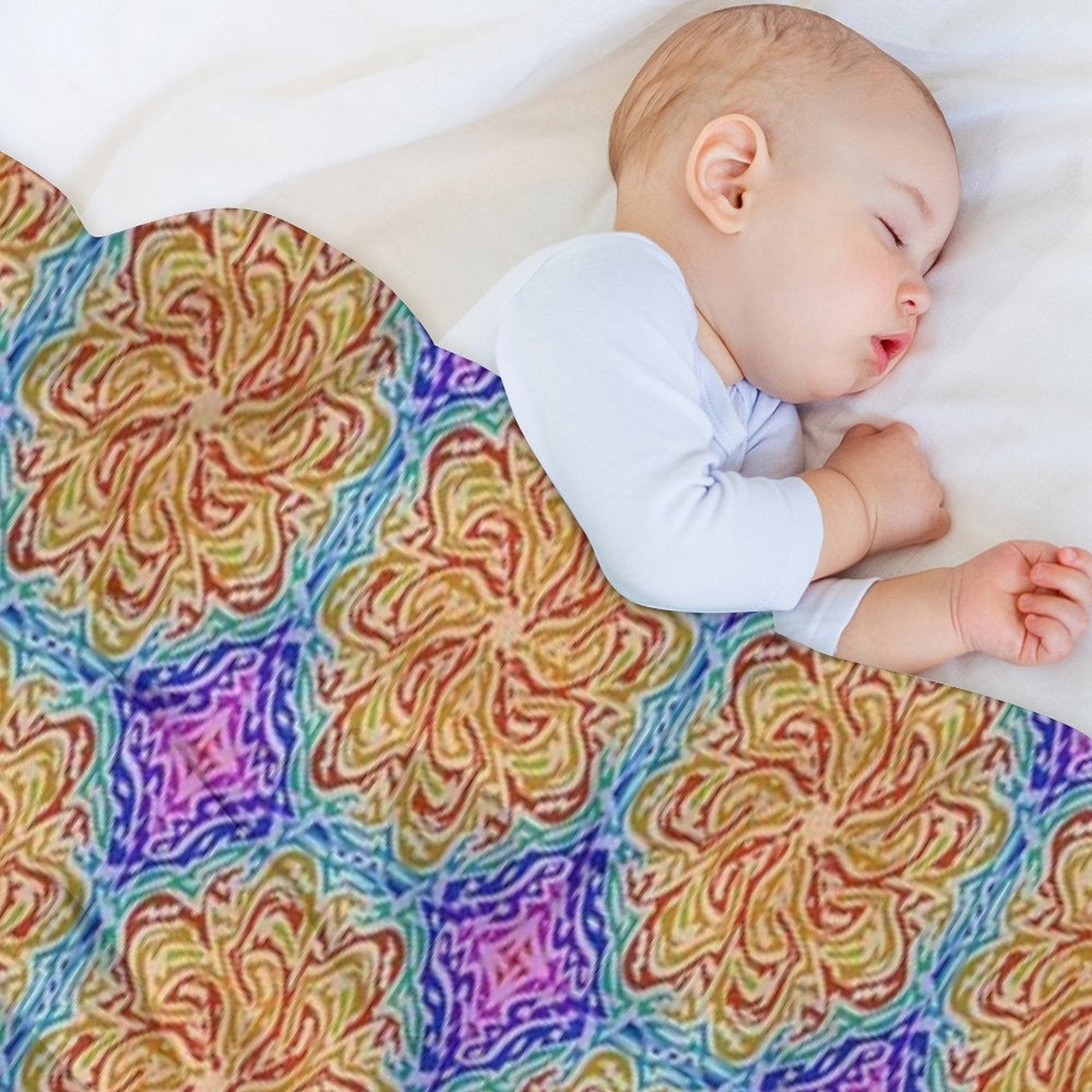 Rainbow Mandela Easy Care Throw Blanket