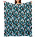 Lazy Patchwork in Blue And Black Tones Shrink-resistant Throw Blanket