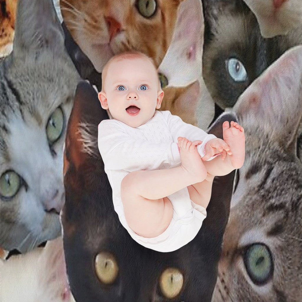 Kitty Collage Eco-conscious Throw Blanket