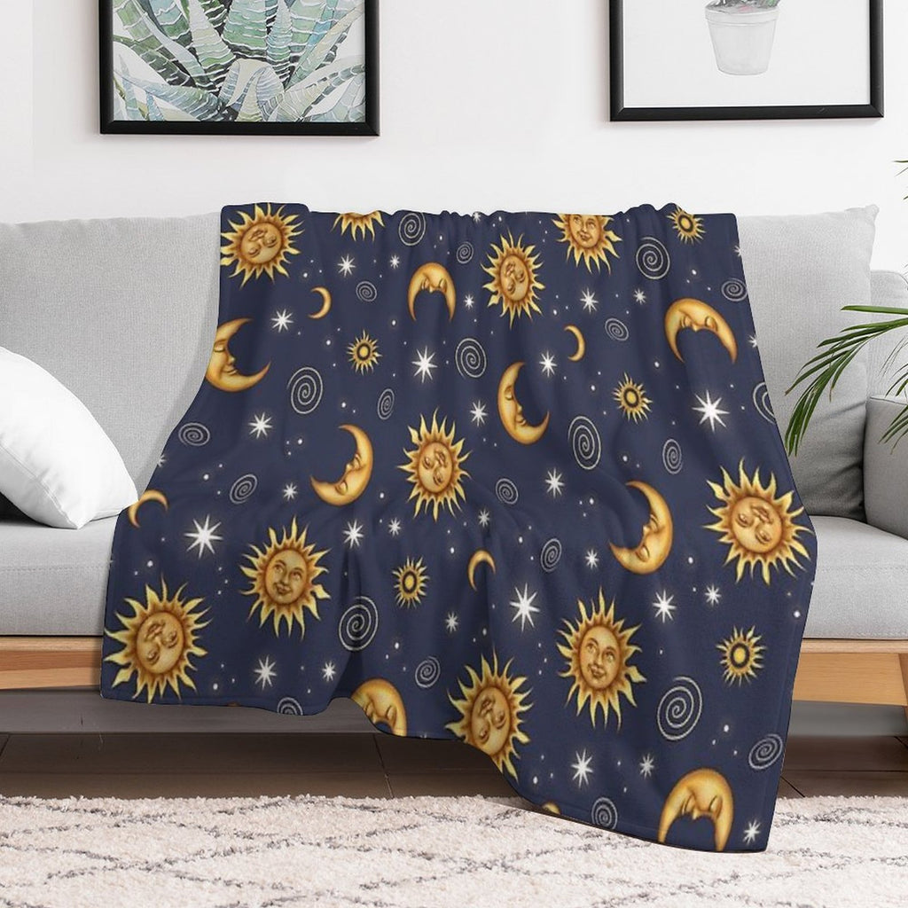 Vintage Celestial Pattern Wrinkle-free Throw Blanket