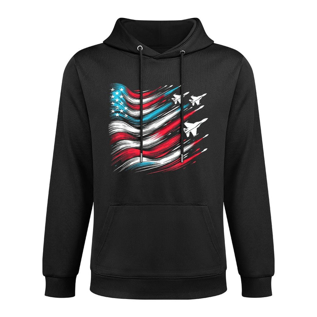 4th of July Jet American Patriotic USA for Men Boys All-Day Comfort Hoodie