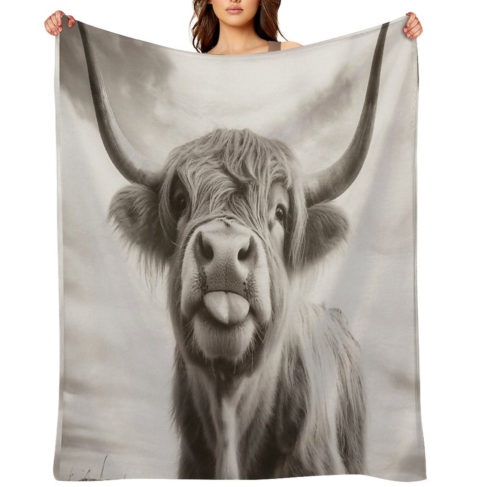 Cheeky Highland Cow Comfort Throw Blanket